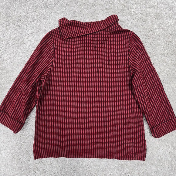 Habitat Sweater Womens Large Red‎ Black Long Sleeve Tunic Cowl Neck Stretch - Picture 8 of 12